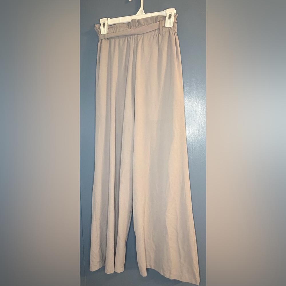 She + Sky Cream Wide-Leg Pants Size S - Picture 4 of 13